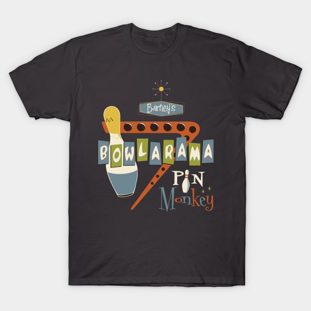 Barney's Bowlerama T-Shirt by stevethomasart